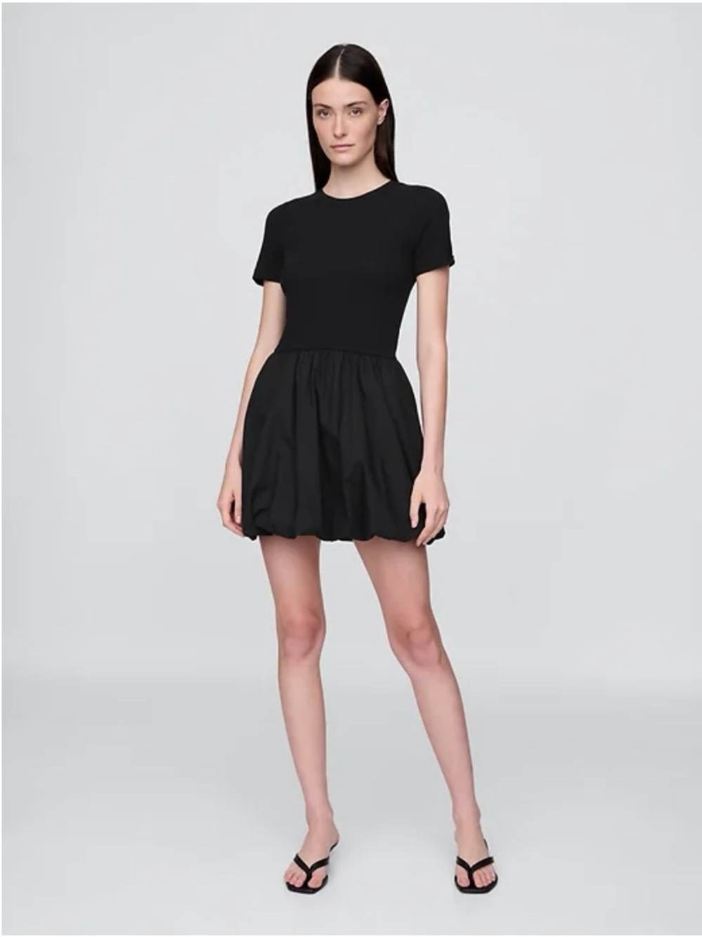 GAP Black Short Puff-Skirt Mini Dress